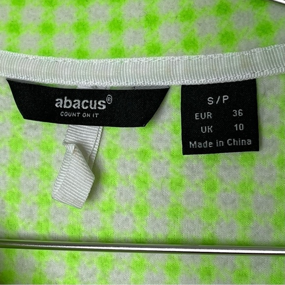 ABACUS Fleece Full Zip Sweatshirt Checkered Neon Golf Sporty - Picture 6 of 8
